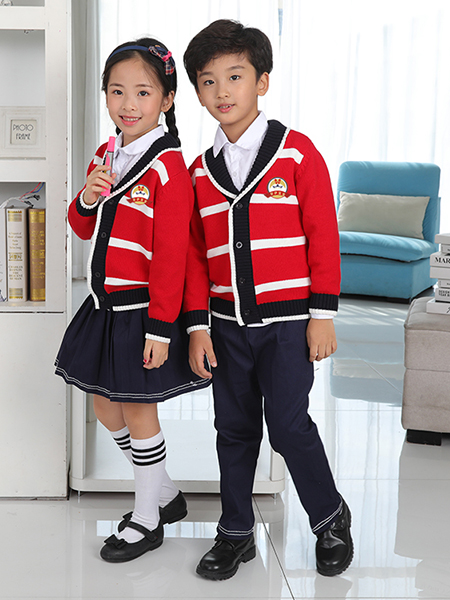 秋冬毛衣三件套校服